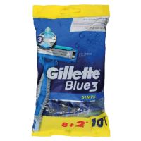 GILLETTE BLUE 3 SIMPLE DISPOSABLE RAZOR 8+2 FREE