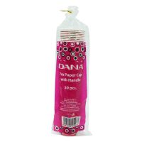 DANA PINK PAPER CUP WITH HANDLE 7OZ 50`S