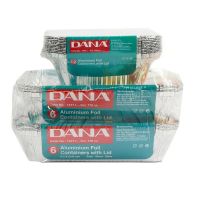 DANA ALUMIMIUM FOIL CONTAINERS WITH LID 6X2'S + 12'S