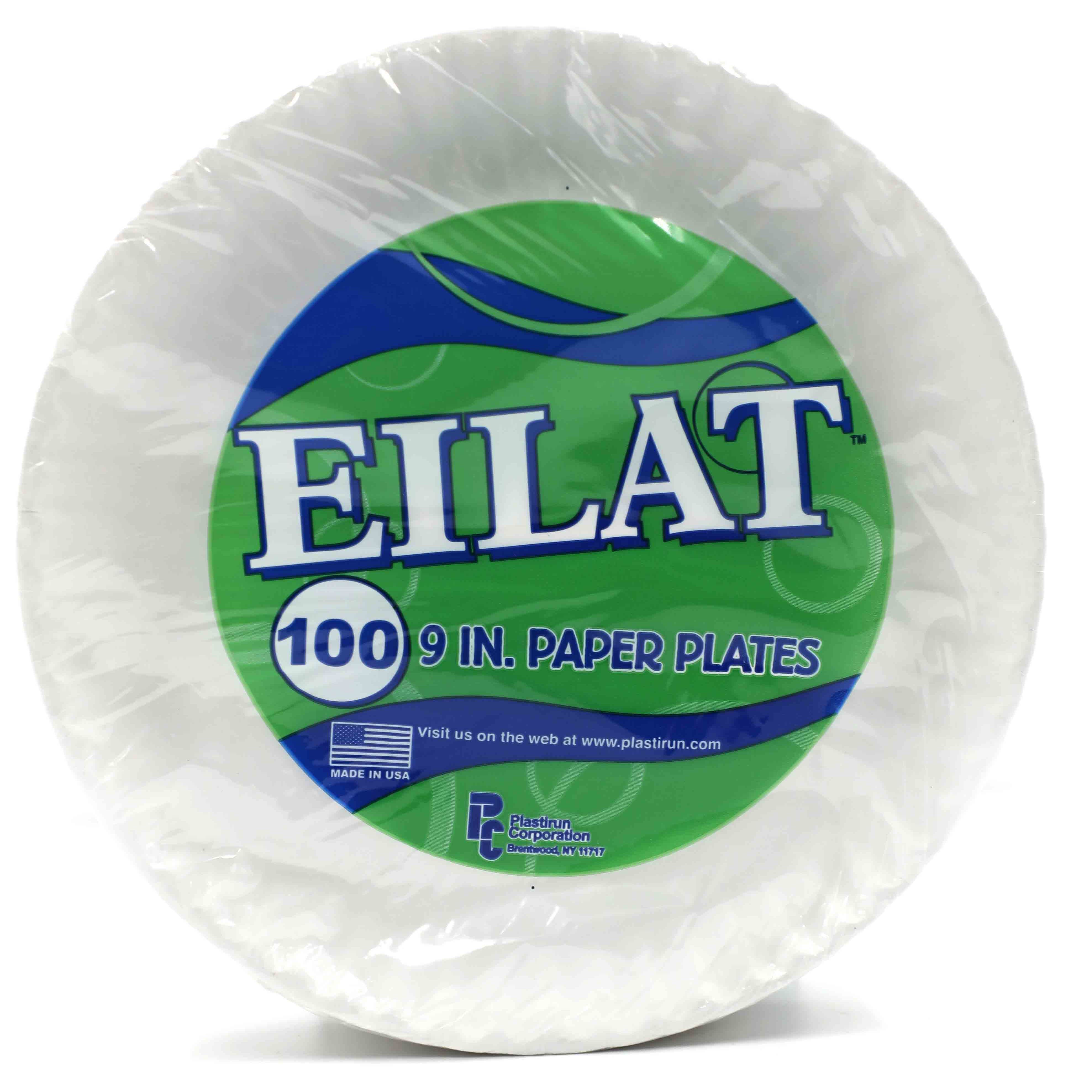 12 Pieces 100 Count White Paper Plates 9 Inch By Eilat - Disposable Plates  & Bowls - at 