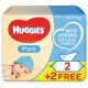 HUGGIES BABY WIPES PURE 56'S 2+2 FREE