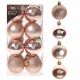 SET OF 16 5CM BAUBLES IN PVC BOX ROSE GOLD