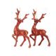 PMS PACK OF 2 REINDEER DECORATIONS ON HEADER CARD RED