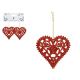 PMS HANGING GLITTER HEART DECORATIONS RED