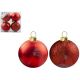 4 PIECES 7CM BAUBLES IN PET BOX - RED ONLY