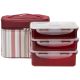 LOCK AND LOCK LUNCH BOX 3 PCS SET + PURPLE BAG 1'S