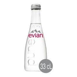 evian® 330 mL Glass Bottled Water