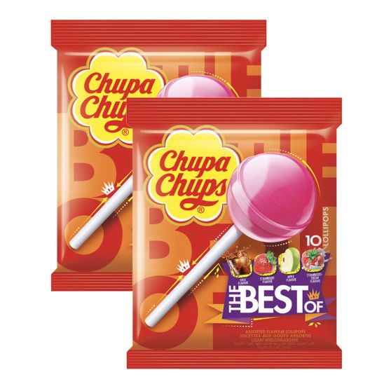 CHUPA CHUPS ORIGINAL FLAVOUR LOLLIPOP 2X10'S @10% OFF