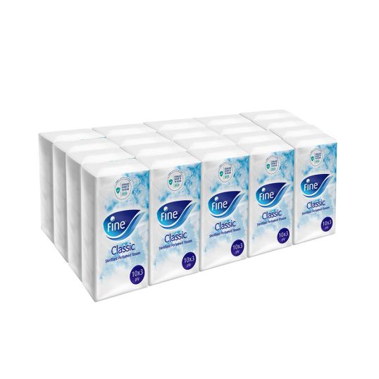 FINE POCKET TISSUE CLASSIC 3 PLY TWIN PACK 2X10'S