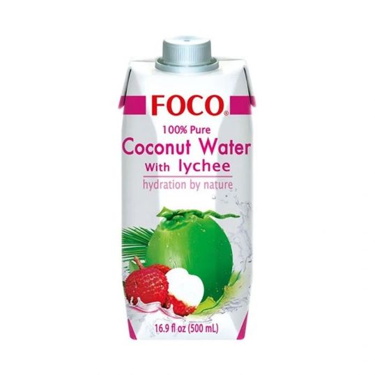 FOCO UHT COCONUT WATER WITH LYCHEE 500 ML