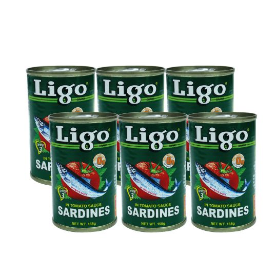 LIGO REGULAR SARDINES 6X155 GMS @SPECIAL PRICE