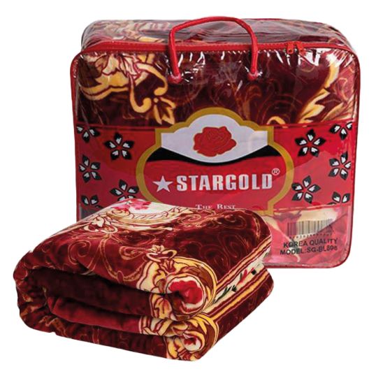 STAR GOLD BLANKET 1PLY EMBOSSED 160X240CM 7LBS