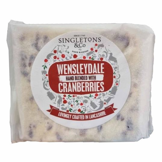 SINGLETONS WENSLEYDALE WITH CRANBERRY PER KG