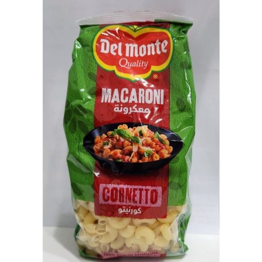 DELMONTE MACARONI CORNETTO MEDIUM RIGATE PASTA 400 GMS