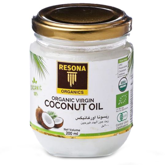 RESONA ORGANICS VIRGIN COCONUT OIL GLASS JAR 200 ML