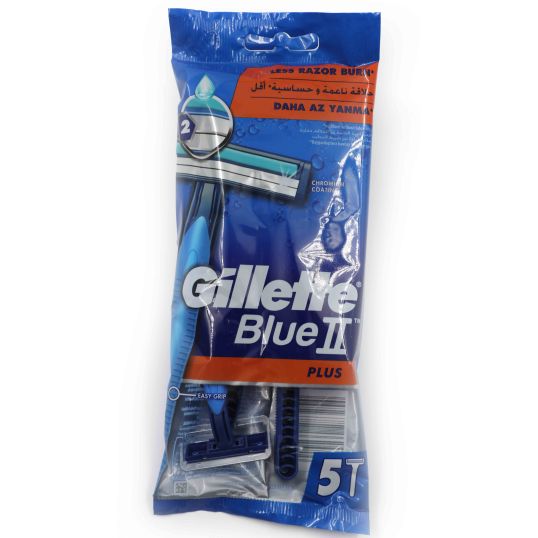 GILLETTE BLUE II ULTRA GRIP DISPOSABLE RAZORS 5`S