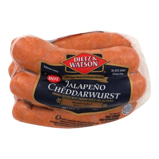 DIET & WATSON CHEDDARWURST JALAPENO 1 LB (CONTAINS PORK)