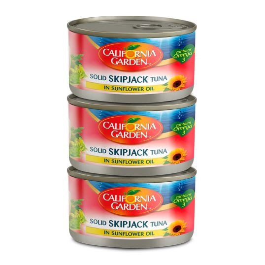 CALIFORNIA GARDEN SKIPJACK TUNA SOLID IN SUNFLOWER OIL 3X170 GMS