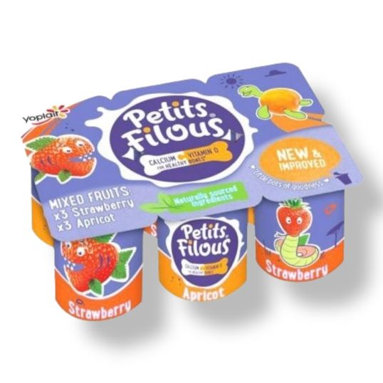 YOPLAIT PETITS FILOUS STRAWBERRY & APRICOT 282 GMS