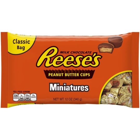 HERSHEY`S REESES PEANUT BUTTER CUPS MINIATURES 340 GMS