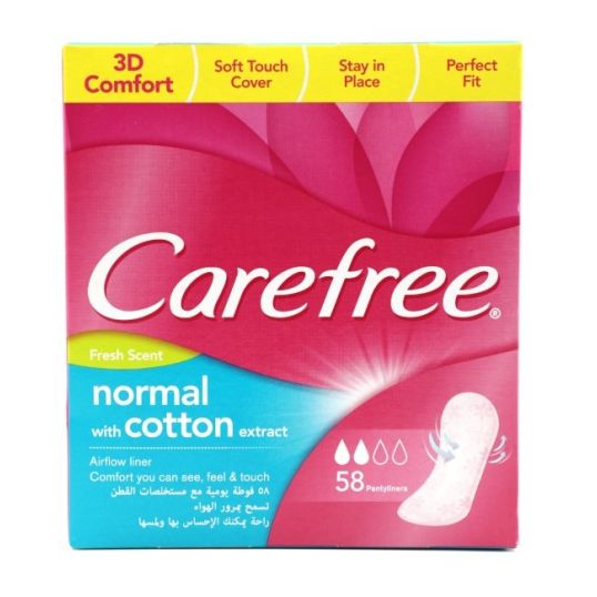 CAREFREE COTTON FRESH SANITARY NAPKIN 58`S