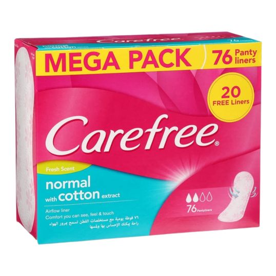 CAREFREE PANTY LINER FRESH SCENT WITH COTTON EXT MP 76S