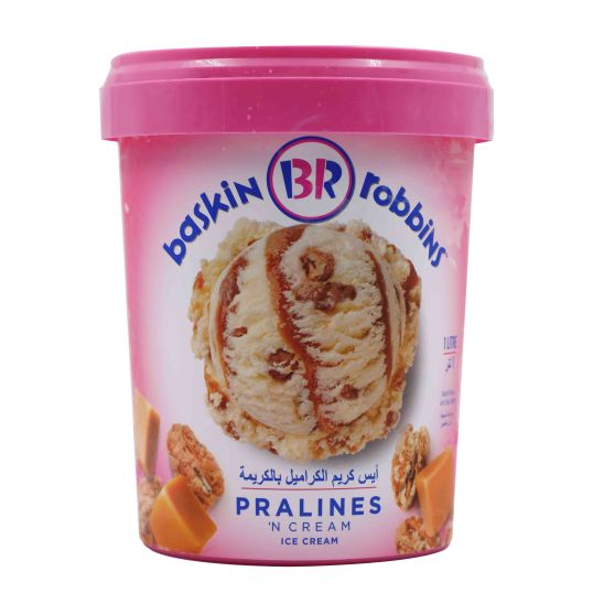 BASKIN ROBBINS PRALINE ICE CREAM CREAM 1 LTR