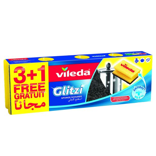 VILEDA GLITZI SPONGE SCOURER 3+1 FREE