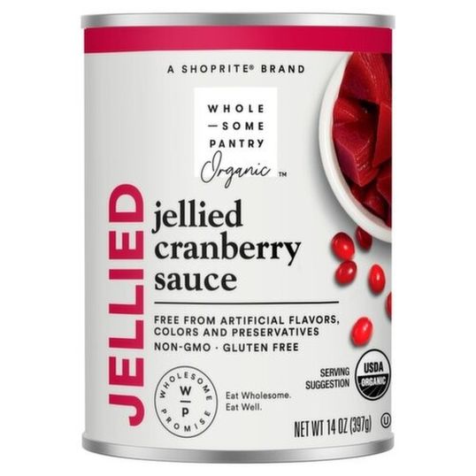 WHOLE SOME ORGANIC CRANBERRY JELLIED 14 OZ