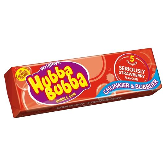 WRIGLEY`S HUBBA BUBBA STRAWBERRY BUBBLE GUM 35 GMS
