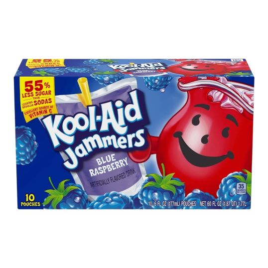 KOOL-AID JAMMERS BLUE RASPBERRY ARTIFICIAL FLV DRINK 10X6 OZ