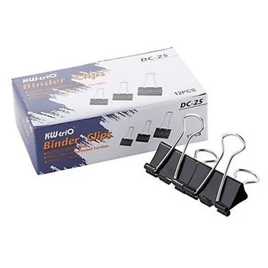 KW-TRIO BINDER CLIPS 12 PCS. # DC-25 1'S