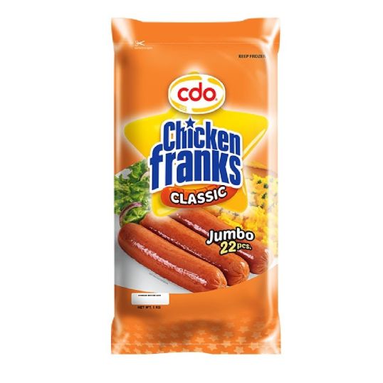 CDO CHICKEN FRANKS CLASSIC JUMBO 1 KG (CONTAINS PORK)