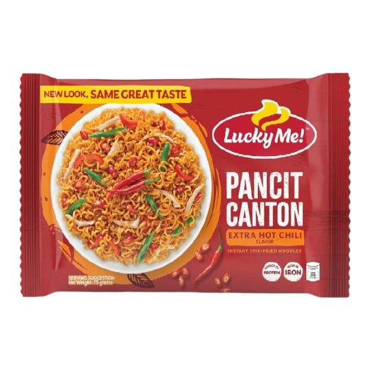 LUCKY ME PANCIT CANTON EXTRA HOT CHILI FLAVOR 75 GMS