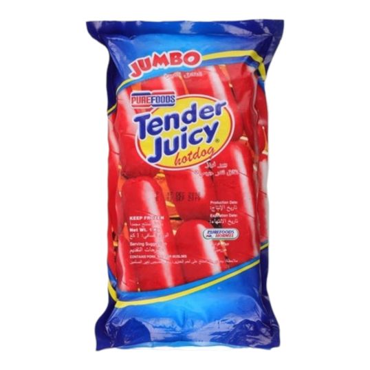 PUREFOODS TENDER JUICY HOTDOG JUMBO 500 GMS (CONTAINS PORK)