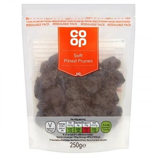 COOP SOFT PITTED PRUNES 250 GMS