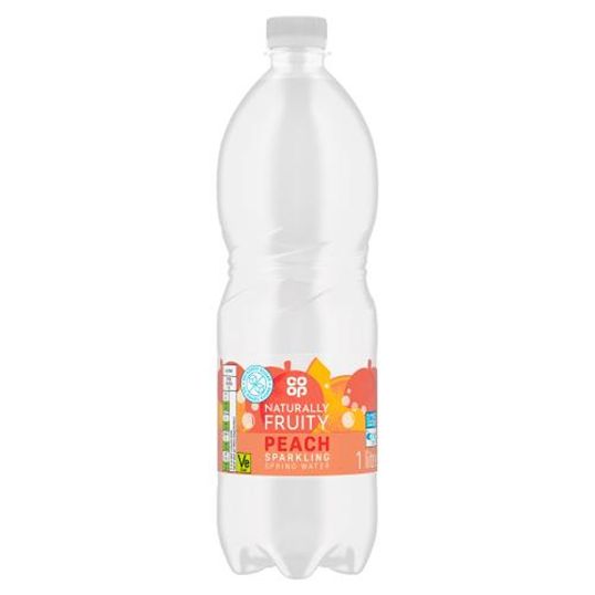 COOP PEACH SPARKLING SPRING WATER 1 LTR