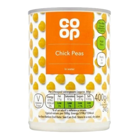 COOP CHICK PEAS IN WATER 400 GMS