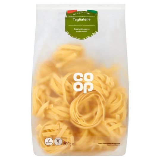 COOP TAGLIATELLE PLAIN PASTA RIBBONS 500 GMS