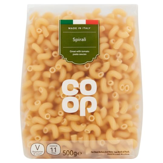 COOP SPIRALI PASTA SPIRALS 500 GMS