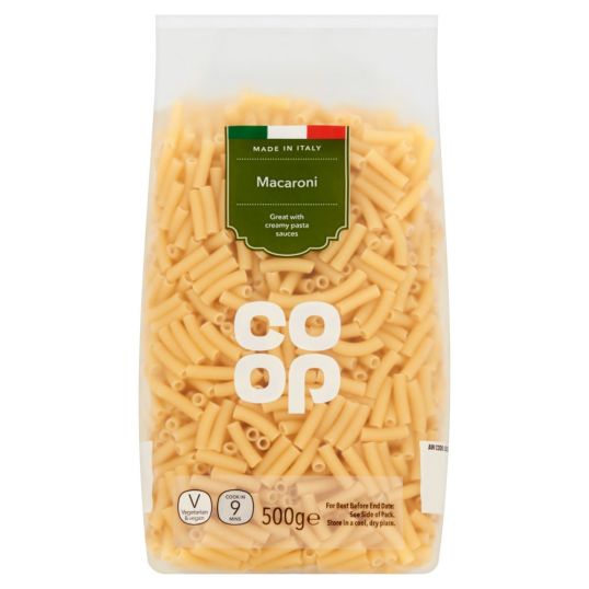 COOP MACARONI PASTA TUBES 500 GMS