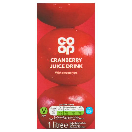 COOP CRANBERRY JUICE DRINK 1 LTR