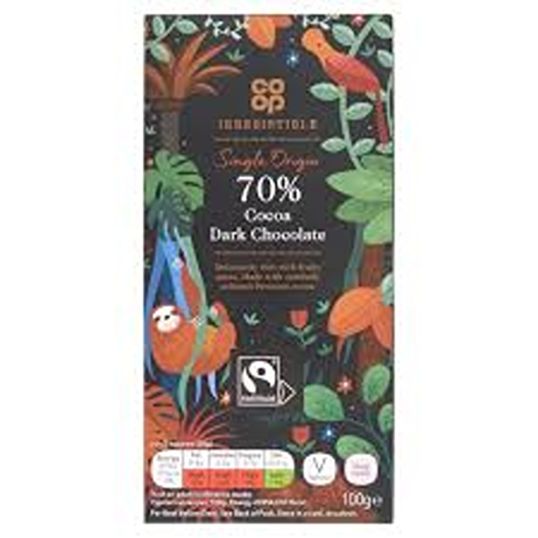 COOP IRRESISTIBLE FAIRTRADE DARK 70% PE 100 GMS