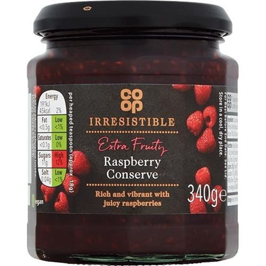 COOP IRRESISTIBLE RASPBERRY CONSERVE 340 GMS