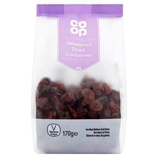 COOP SWEETENED CRANBERRIES 170 GMS