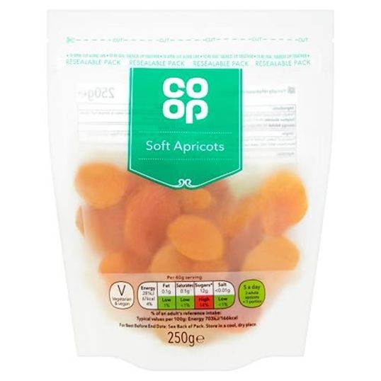 COOP SOFT APRICOTS 250 GMS