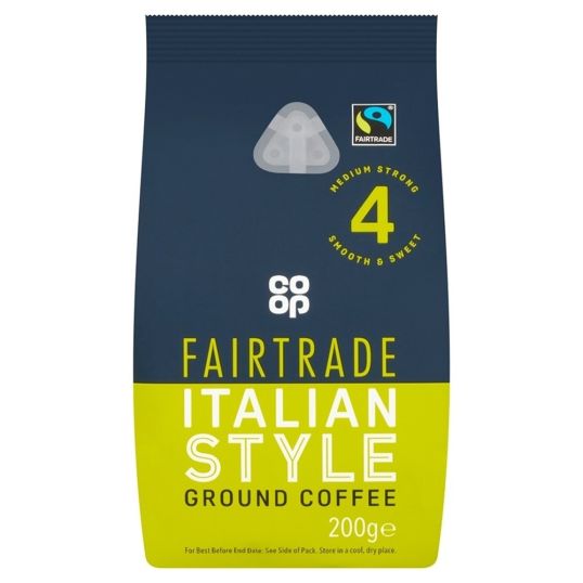 COOP FAIRTRADE ITALIAN STYLE GROUND COFFEE 200 GMS