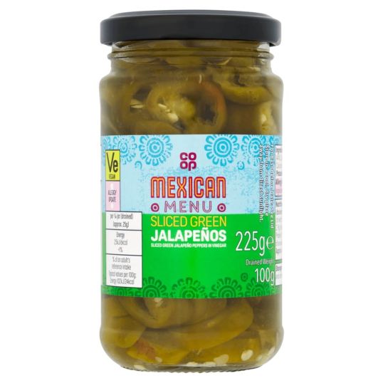 COOP SLICED JALAPENO PEPPERS 225 GMS