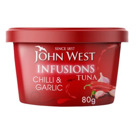 JOHN WEST INFUSION TUNA WITH CHILLI GARLIC 80 GMS