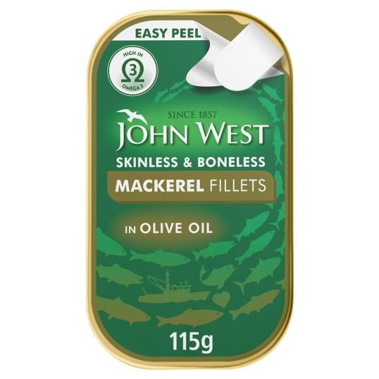 JOHN WEST MACKEREL OLIVE OIL EASY PEEL 115 GMS